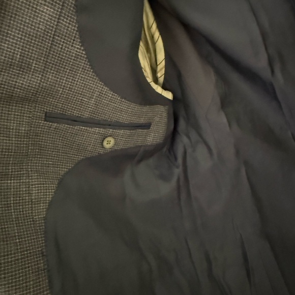 Lauren Ralph Lauren wool silk linen Textured Navy Blazer size 44L - Picture 6 of 9